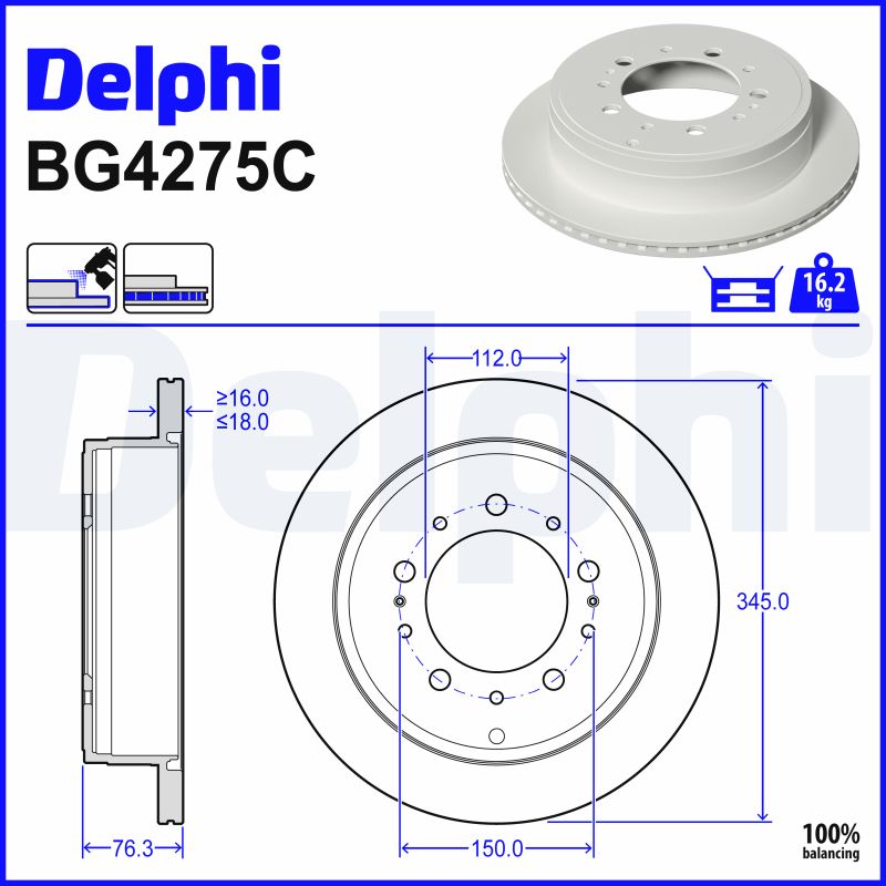 Disques de frein DELPHI BG4275C