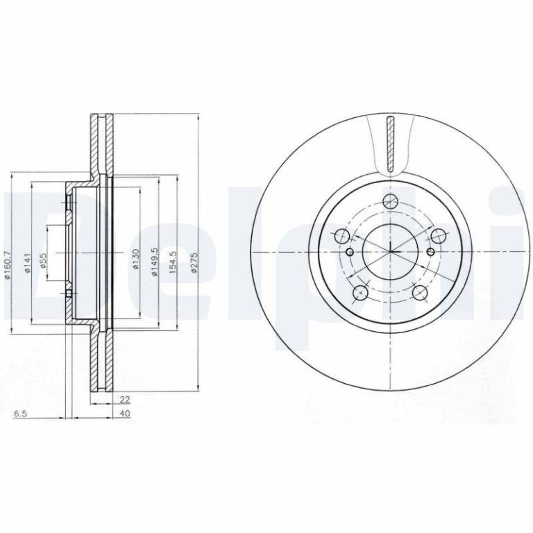 Disques de frein DELPHI ref. BG4277