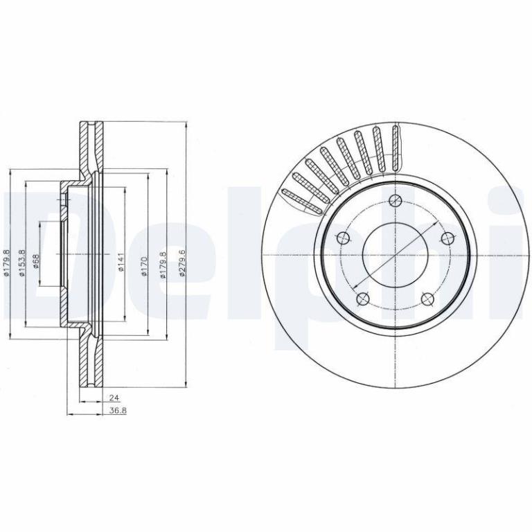 Disques de frein DELPHI BG4282C