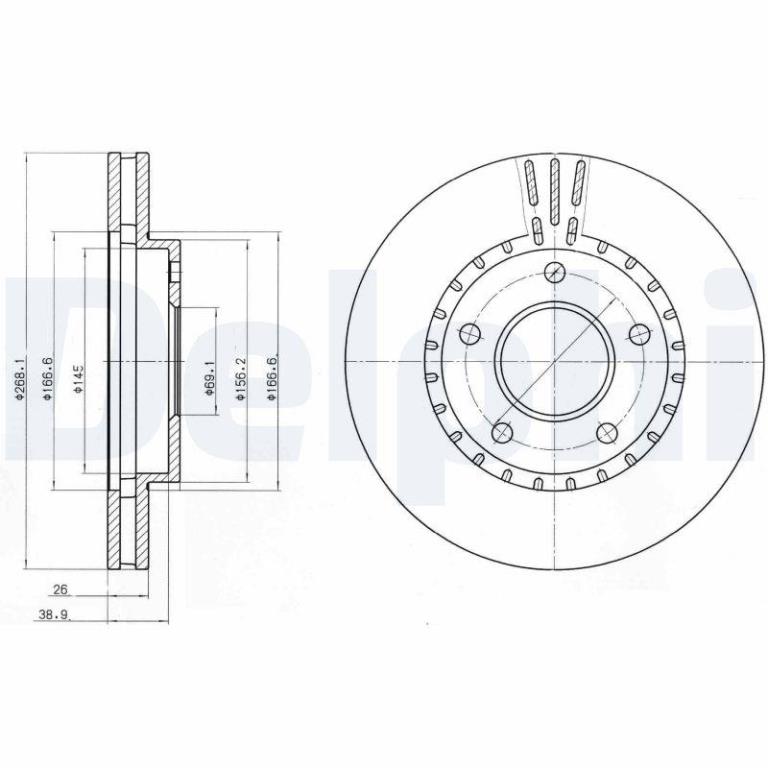 Disques de frein DELPHI ref. BG4323