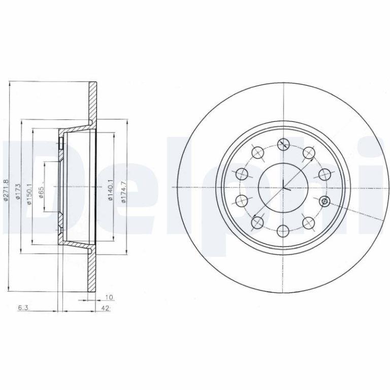 Disques de frein DELPHI ref. BG4324C