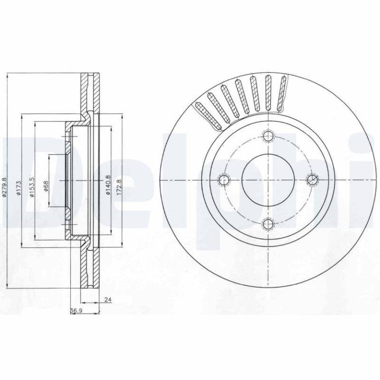Disques de frein DELPHI ref. BG4337