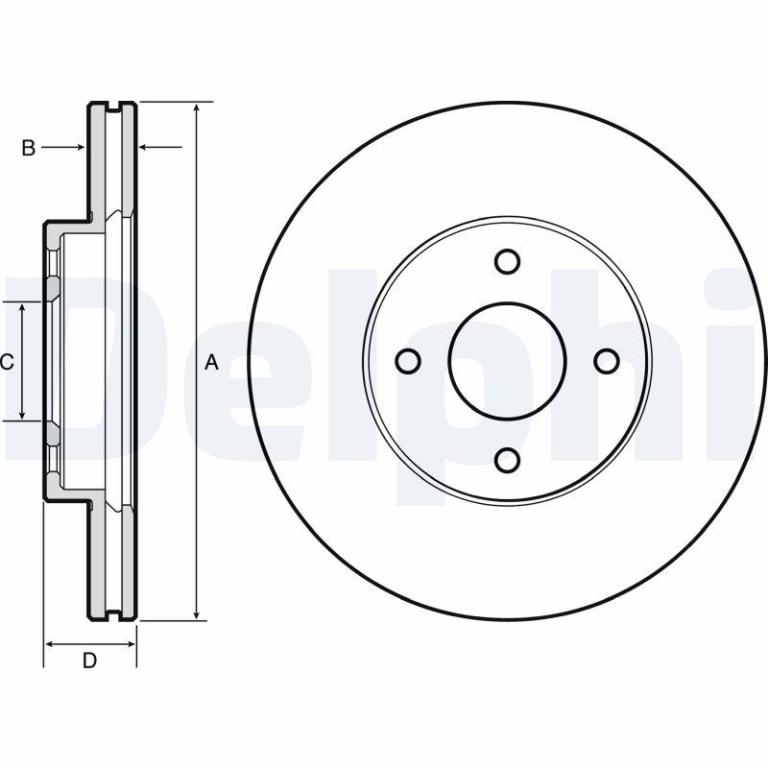 Disques de frein DELPHI ref. BG4454