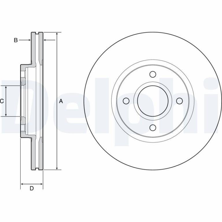 Disques de frein DELPHI ref. BG4569C