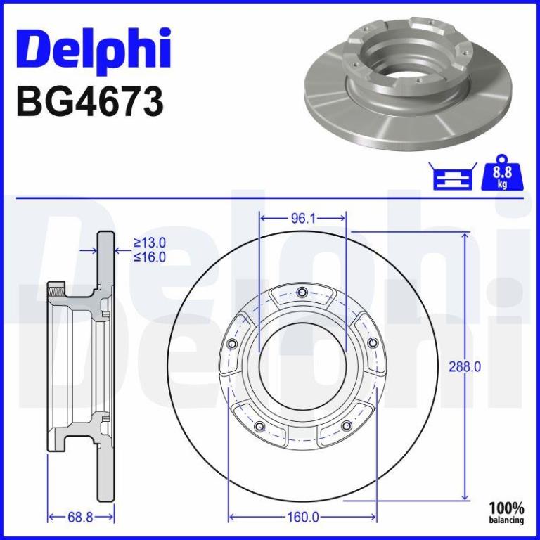Discos de travão DELPHI BG4673