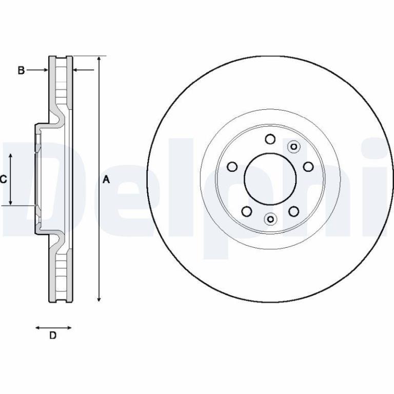 Disques de frein DELPHI ref. BG4716C