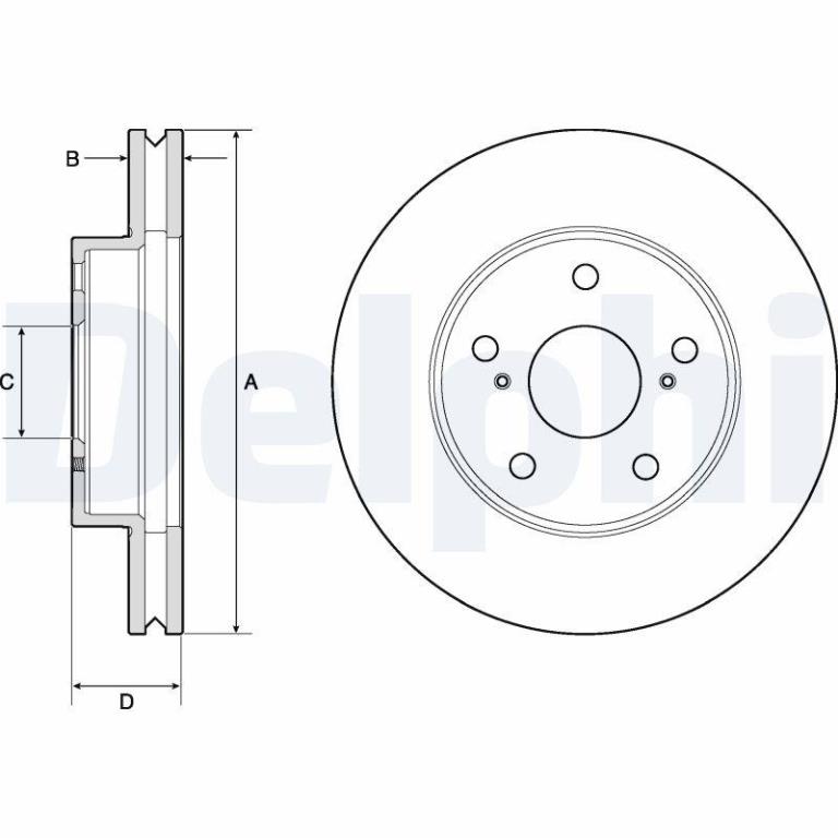 Disques de frein DELPHI ref. BG4758C