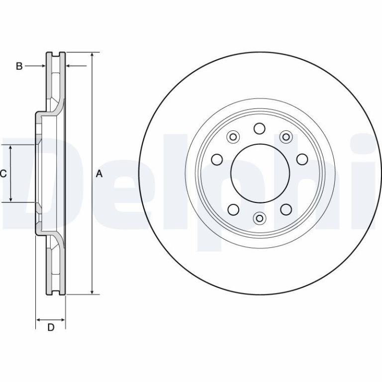 Disques de frein DELPHI ref. BG4806C