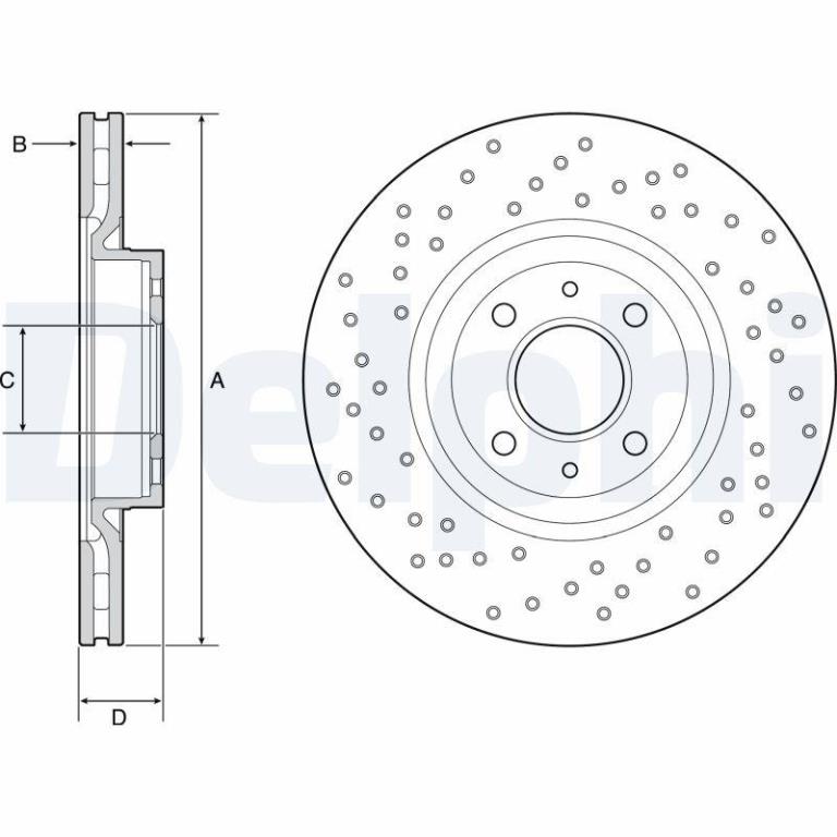 Disques de frein DELPHI ref. BG4943C