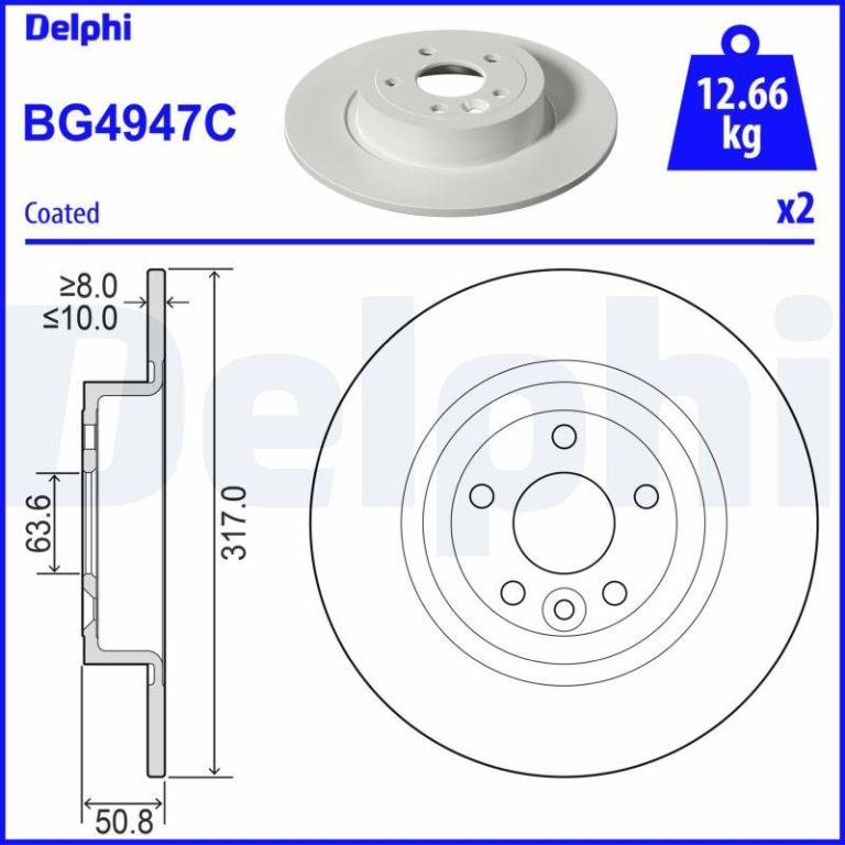 Disques de frein DELPHI BG4947C