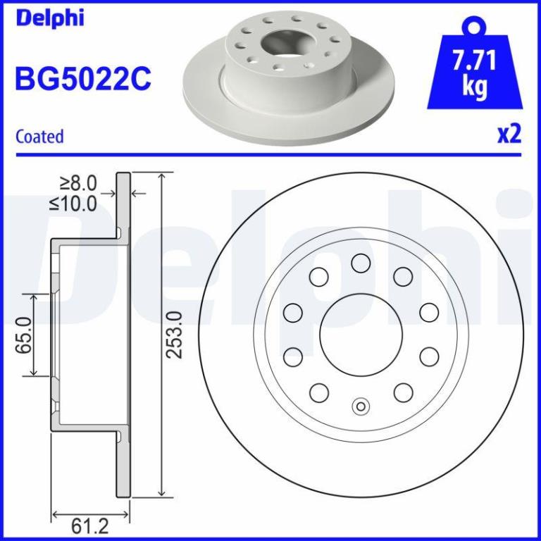 Disques de frein DELPHI BG5022C
