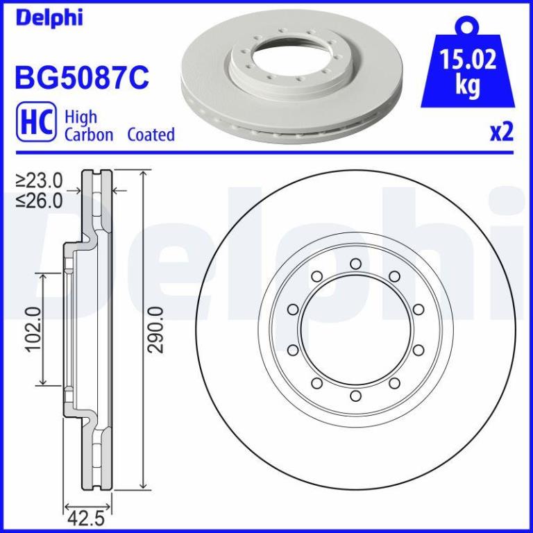 Discos de travão DELPHI ref. BG5087C