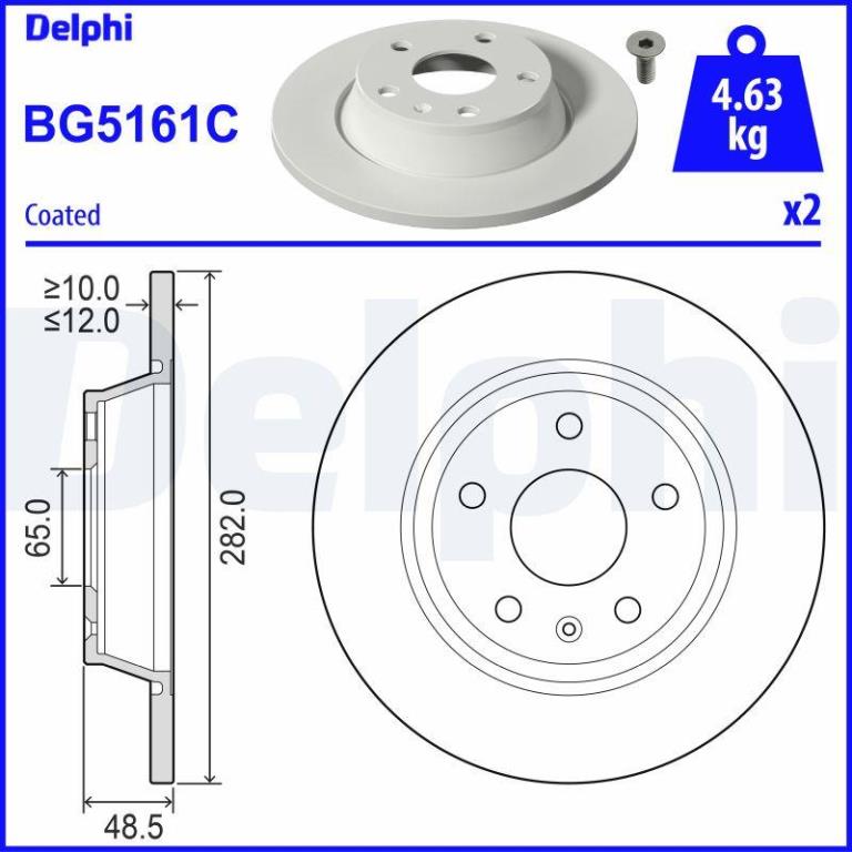 Disques de frein DELPHI ref. BG5161C
