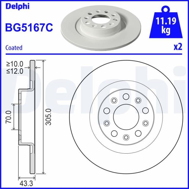 Disques de frein DELPHI BG5167C