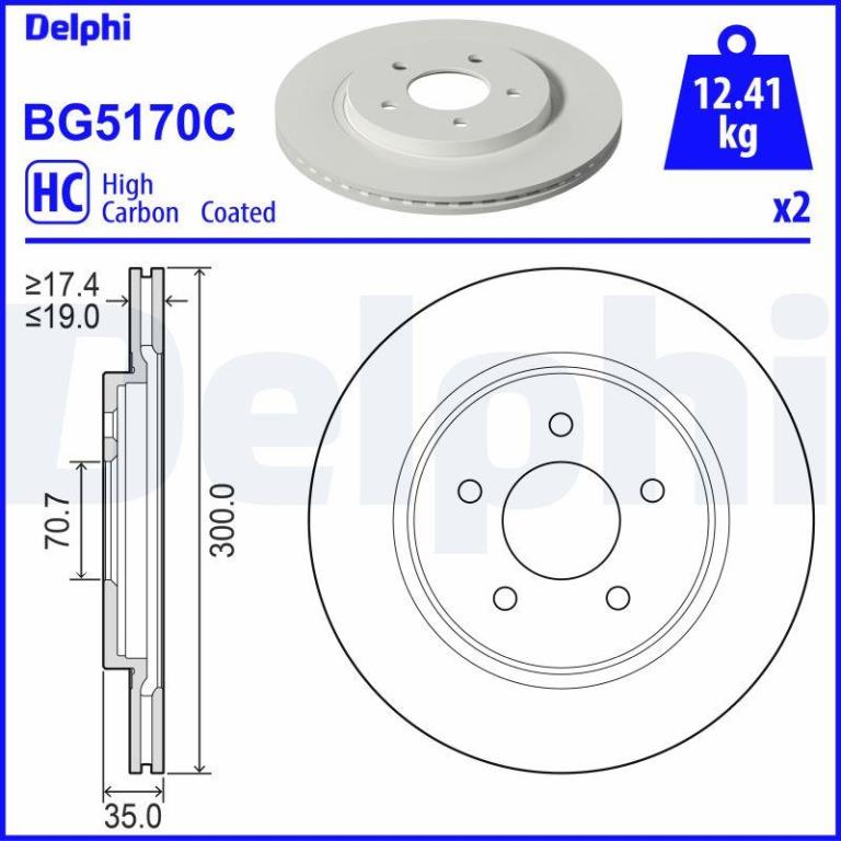 Discos de travão DELPHI BG5170C