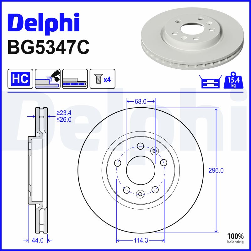 Disques de frein DELPHI BG5347C