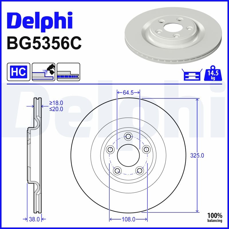 Disques de frein DELPHI BG5356C