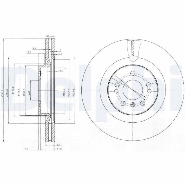 Disques de frein DELPHI ref. BG9013