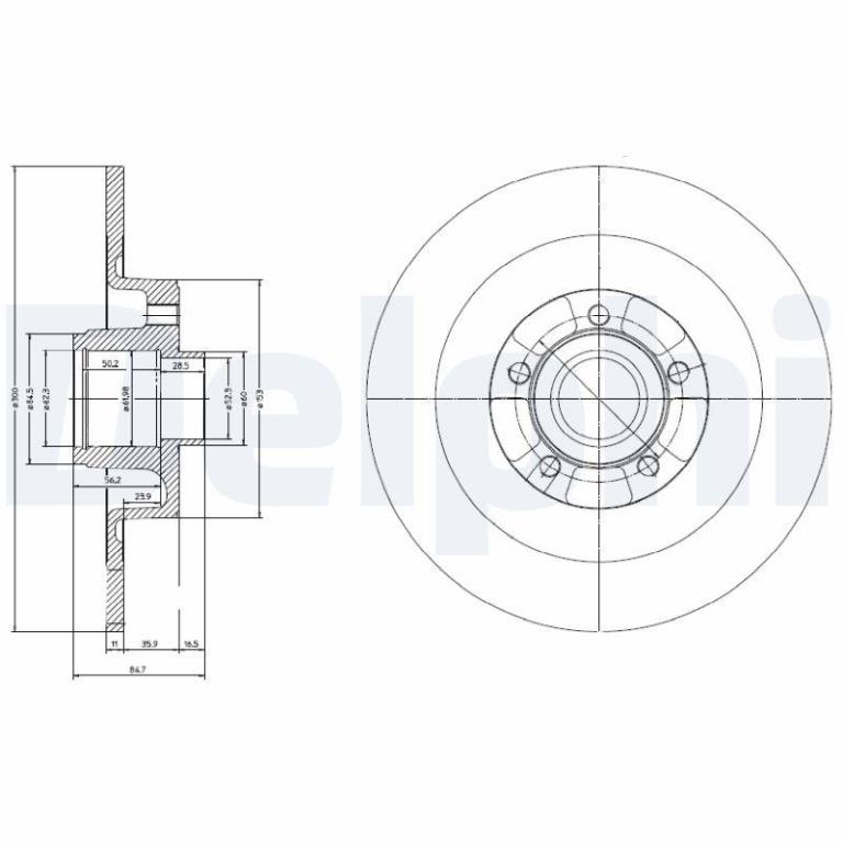 Disques de frein DELPHI ref. BG9024RS