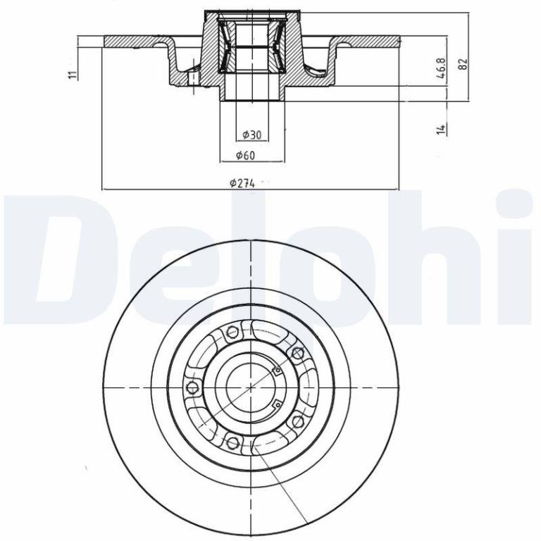 Disques de frein DELPHI BG9026RS