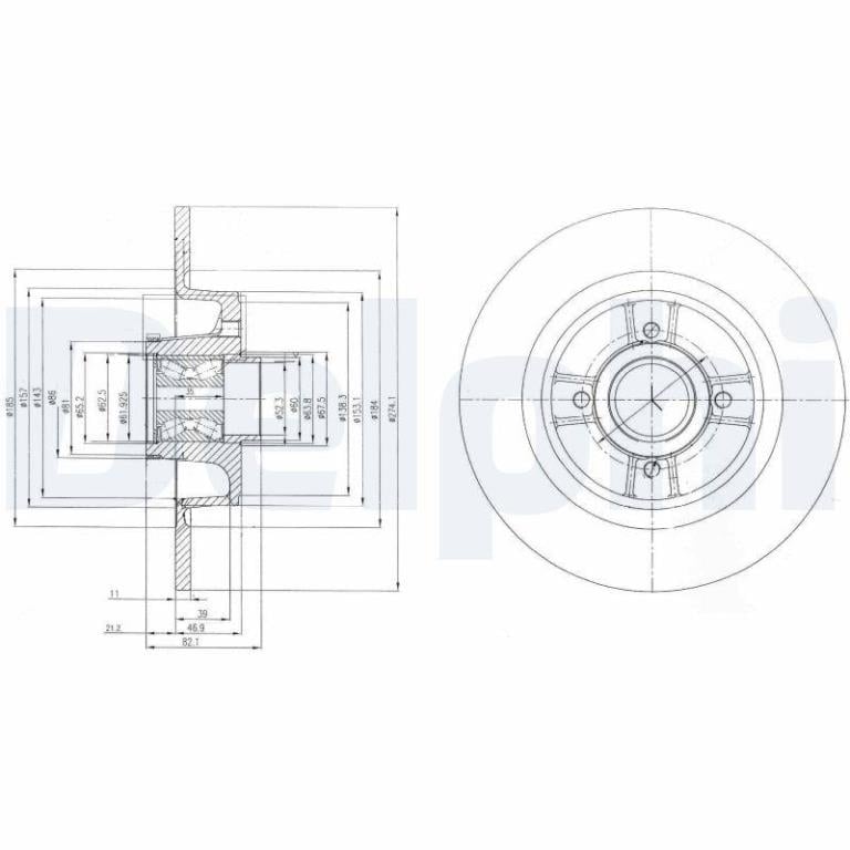 Disques de frein DELPHI BG9029RS