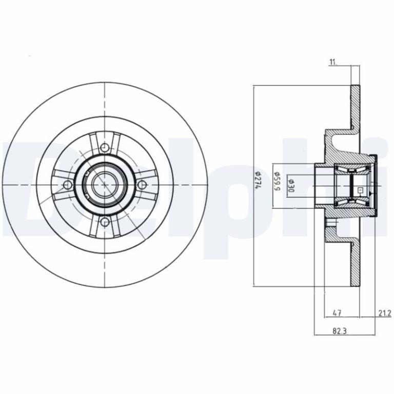 Disques de frein DELPHI BG9030RS