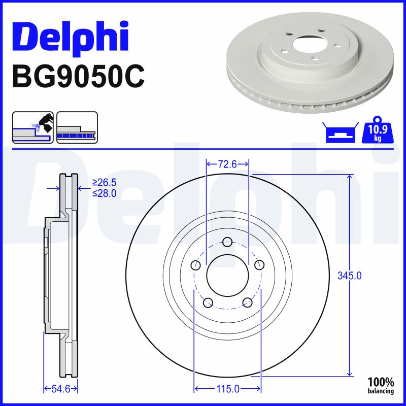 Disques de frein DELPHI BG9050C