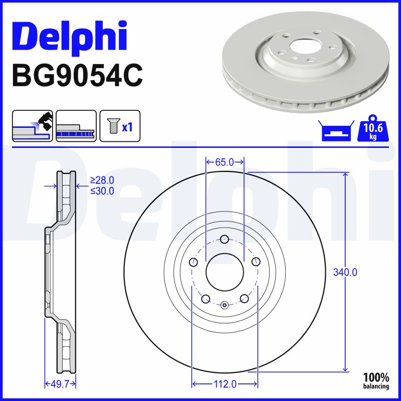 Disques de frein DELPHI BG9054C