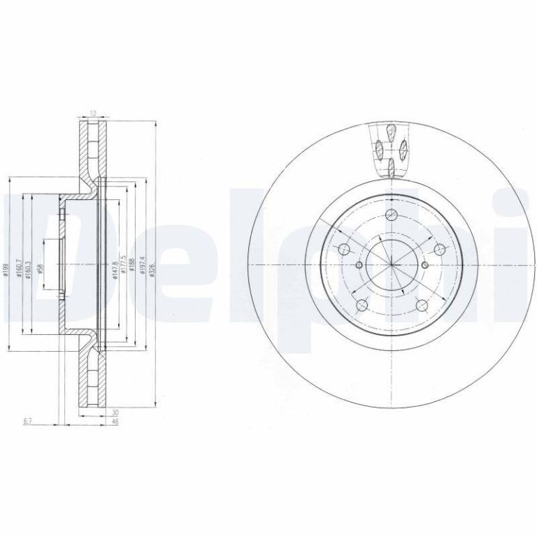 Disques de frein DELPHI ref. BG9055