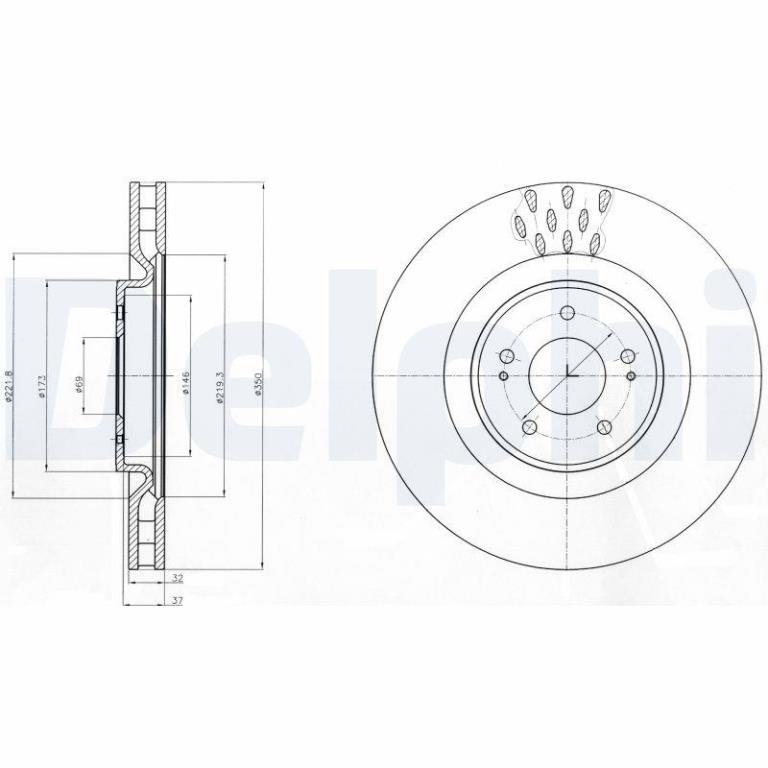 Disques de frein DELPHI BG9072C