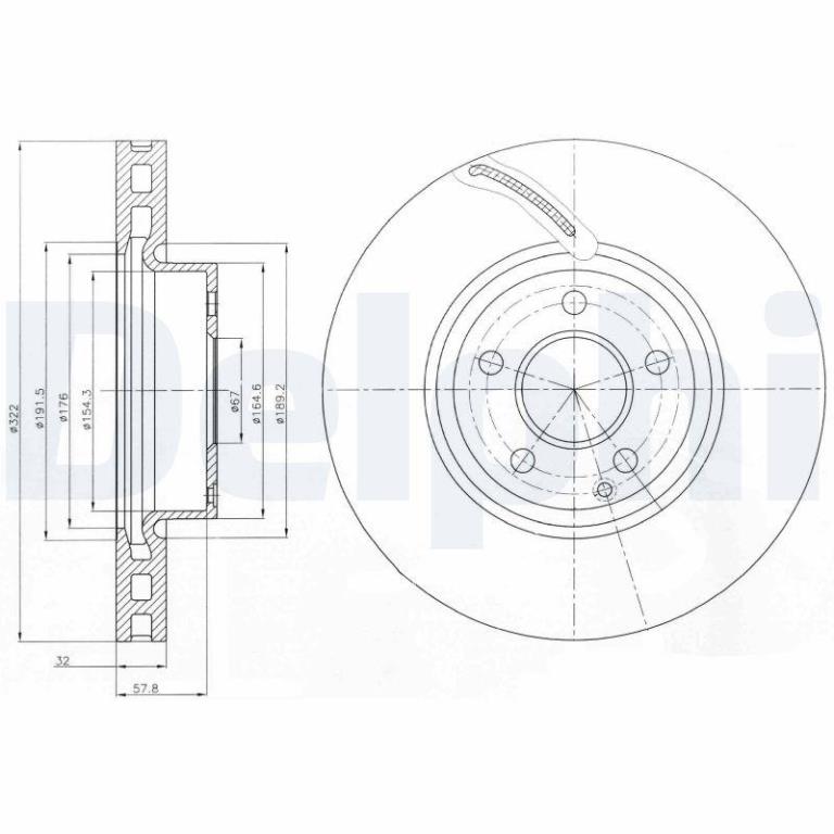 Disques de frein DELPHI ref. BG9075C