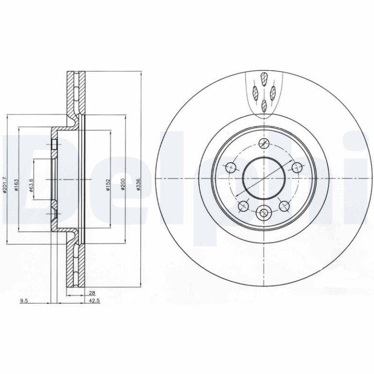 Disques de frein DELPHI ref. BG9077C