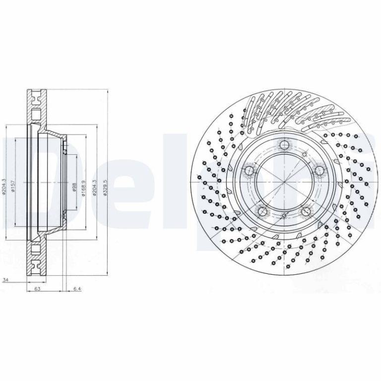 Disco de frenos delantero derecho DELPHI ref. BG9095C