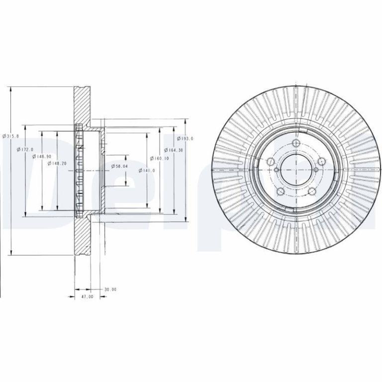 Disques de frein DELPHI BG9105