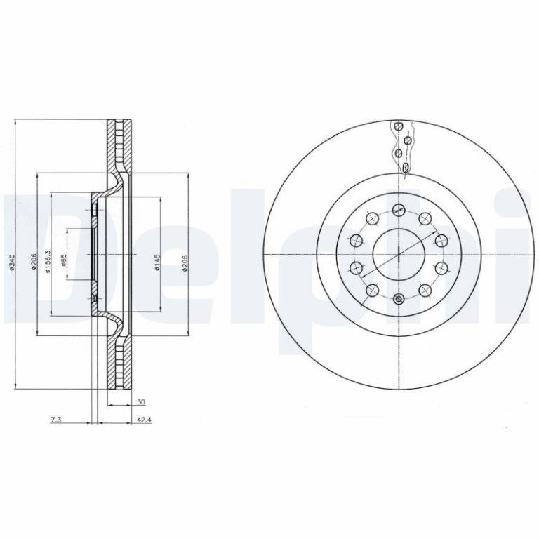 Disques de frein DELPHI ref. BG9109C