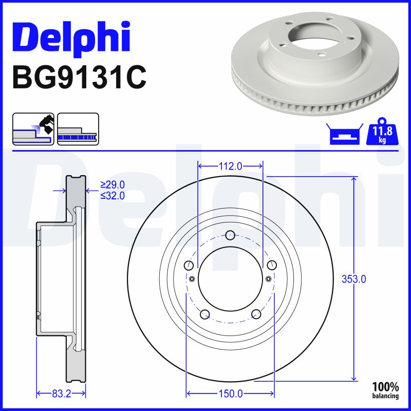 Disques de frein DELPHI BG9131C