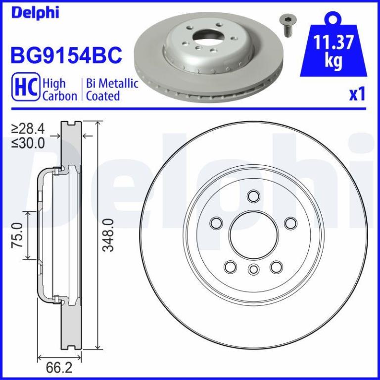 Discos de travão DELPHI BG9154BC