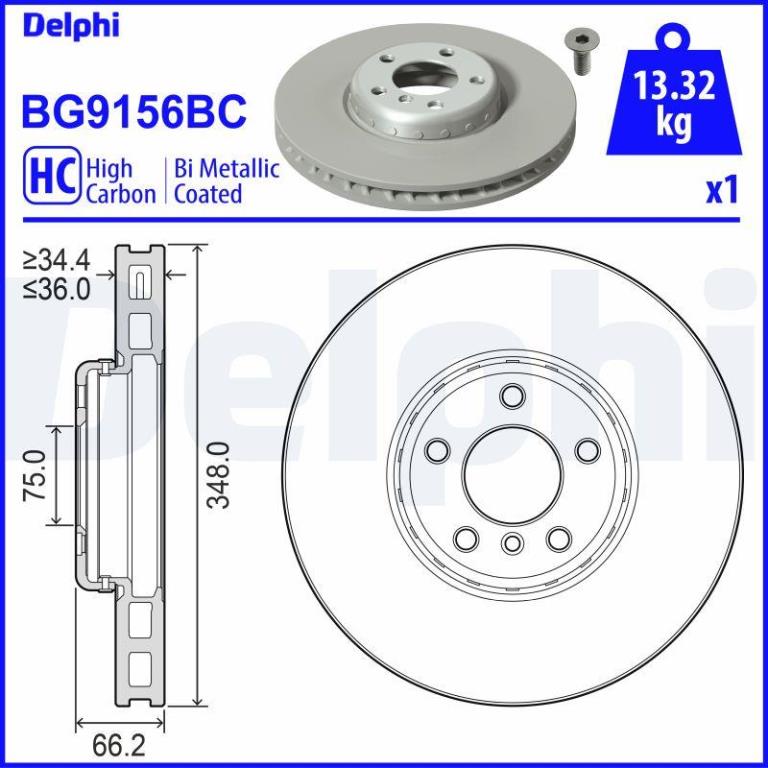 Discos de freno DELPHI ref. BG9156BC