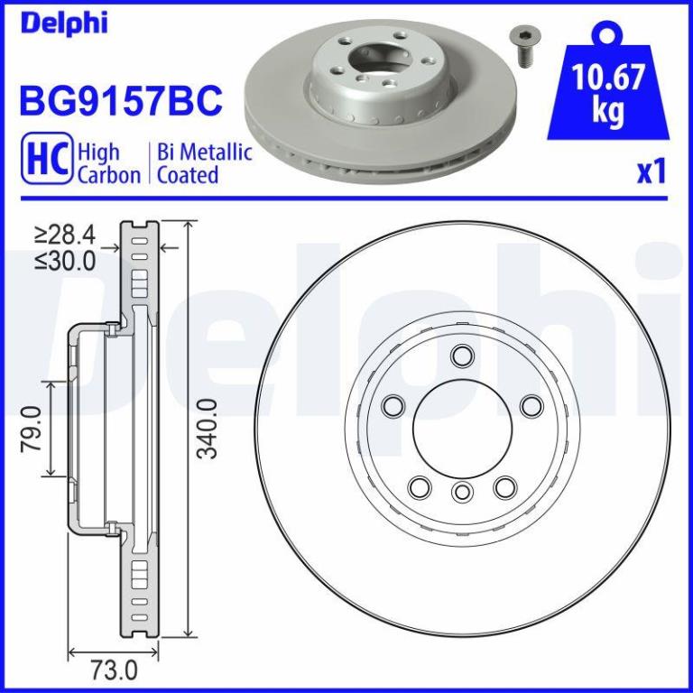 Discos de travão DELPHI BG9157BC