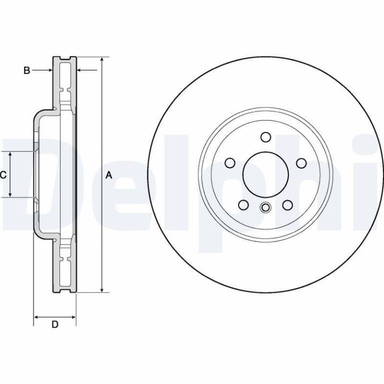 Disco de frenos delantero derecho DELPHI ref. BG9161C