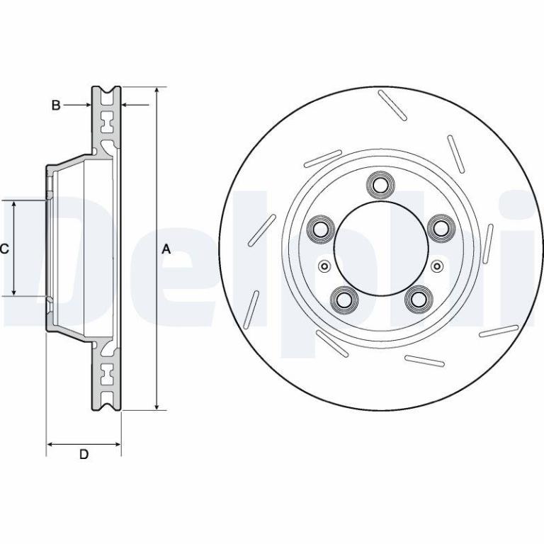 Disque de frein avant droit DELPHI BG9165C