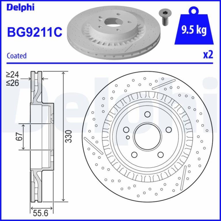 Disques de frein DELPHI BG9211C