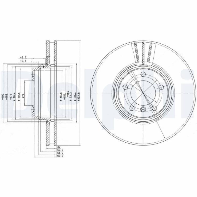 Disques de frein DELPHI BG9212