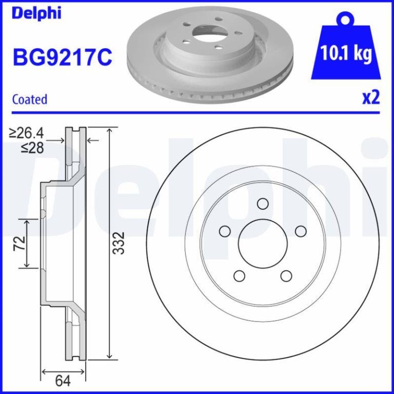 Disques de frein DELPHI BG9217C