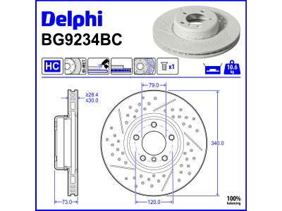 Discos de travão DELPHI ref. BG9234BC