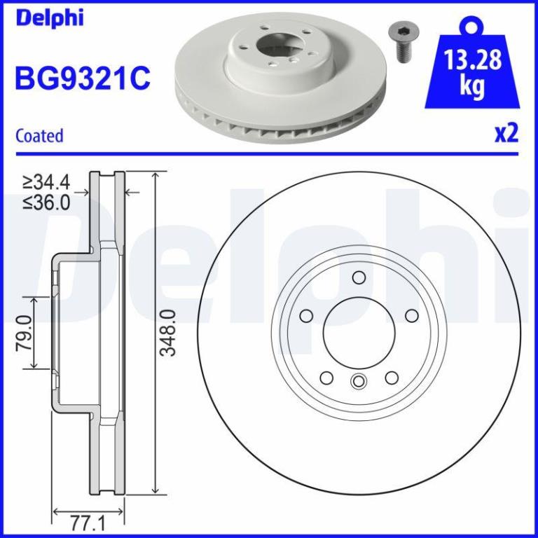Discos de travão DELPHI BG9321C