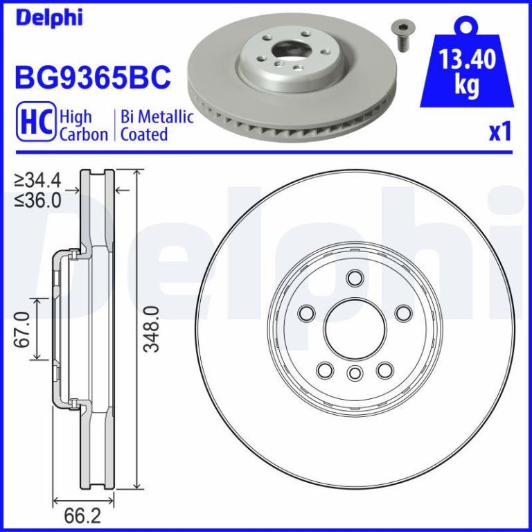 Disques de frein DELPHI BG9365BC