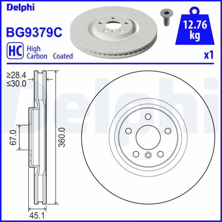 Discos de freno DELPHI ref. BG9379C