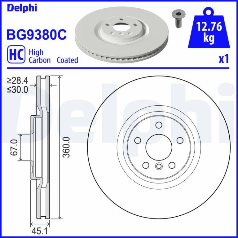 Disques de frein DELPHI BG9380C