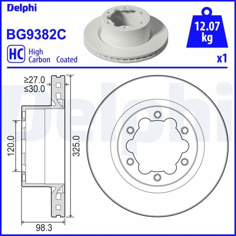 Discos de travão DELPHI BG9382C